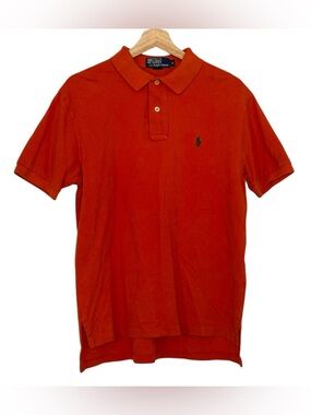 Polo Ralph Lauren Orange Polo Shirt Men’s Size Medium Green Pony Preppy Classic